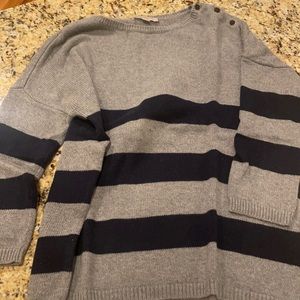Gap striped grey and navy sweater